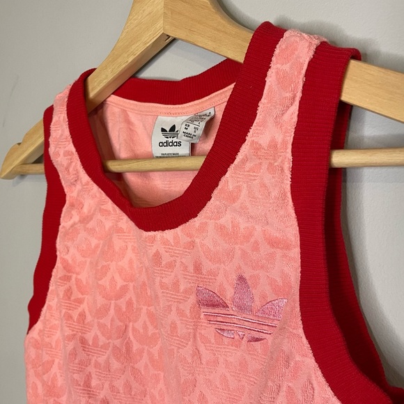 Adidas Originals Cropped Pink Velvet Top / Sport Bra - Picture 2 of 3